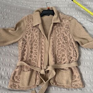 Luisa Cerano Tan Knit Blazer